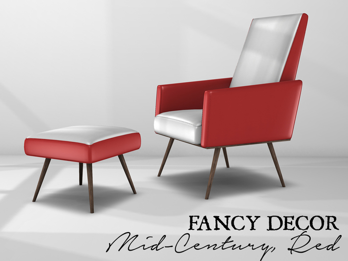Fancy Decor: Mid-century Chair (red)