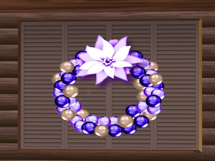 Ball Wreath Blue w/ Flower