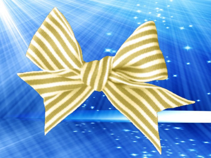 Caramel Striped Bow