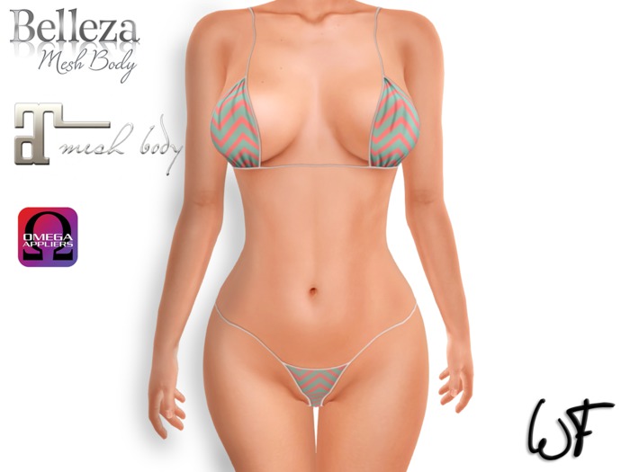 Wall Flower Chevron Bikini Black and Nude