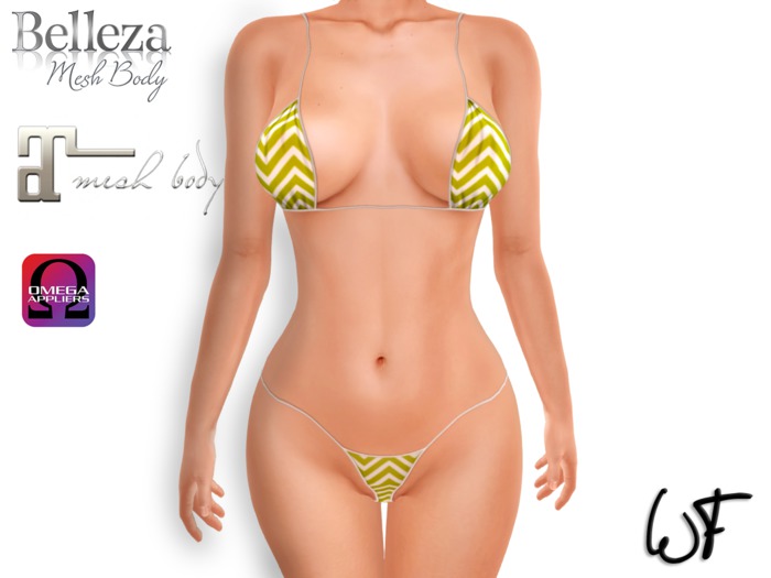 Wall Flower Chevron Bikini Black and Nude