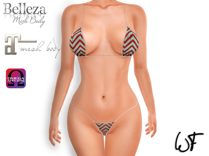 Wall Flower Chevron Bikini Black and Nude