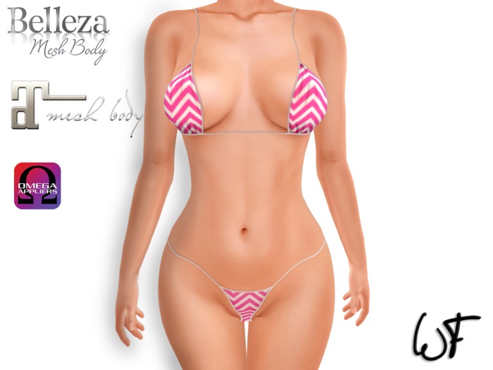 Wall Flower Chevron Bikini Black and Nude
