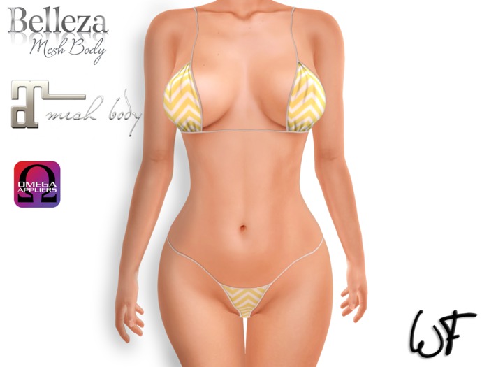 Wall Flower, Chevron Bikini Yellow