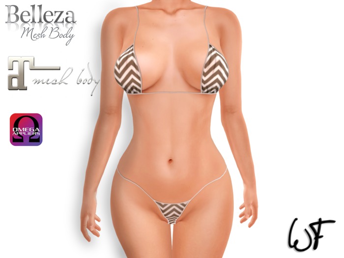 Wall Flower Chevron Bikini Black and Nude