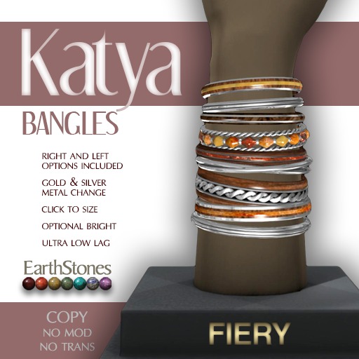 EarthStones Katya Bangles - Fiery