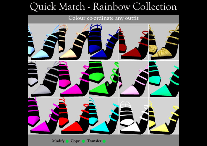 Rainbow Set of Stilletos - Female Heels