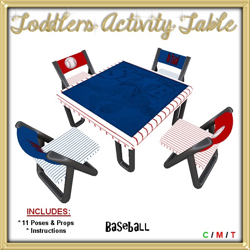 Toddlers Activity Table - Baseball