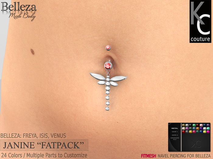 .:KC:. JANINE Navel Piercing for Belleza ISIS, FREYA & VENUS / FITMESH