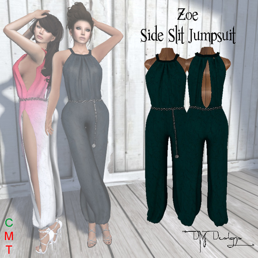 .::DM::. Zoe Side Slit Jumpsuit - DK TEAL