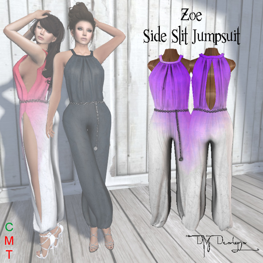 .::DM::. Zoe Side Slit Jumpsuit - BLACK