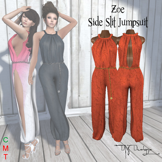 .::DM::. Zoe Side Slit Jumpsuit - BLACK
