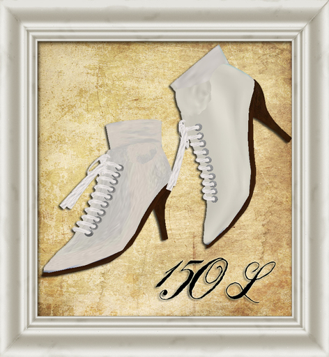 Shabby Chic Cream Laced boots with Silver Rivets
