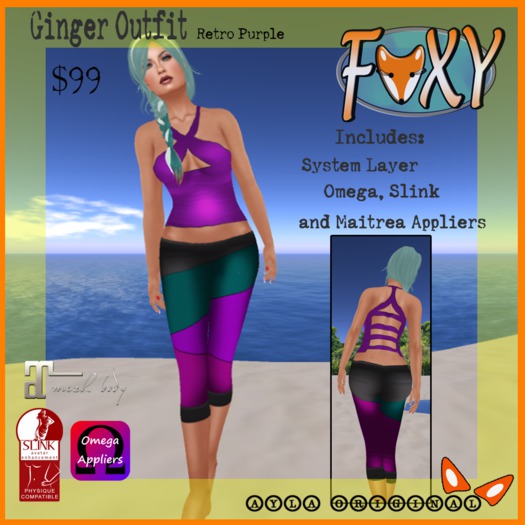 *Foxy - Ginger Outfit - Retro Purple V2*