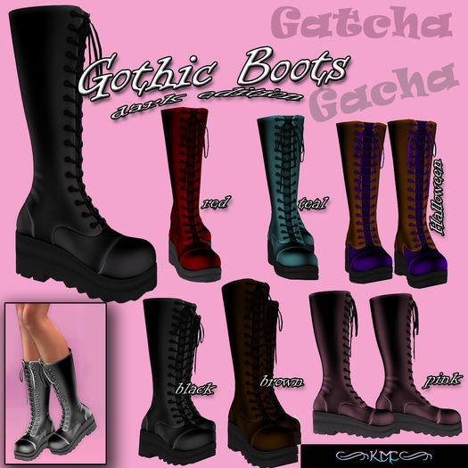 womans Gothic Boots dark edition TEAL