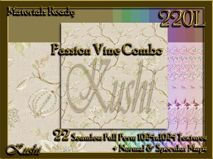 Passion Vine Combo Seamless Textures Materials Ready Full Perms 1024x1024