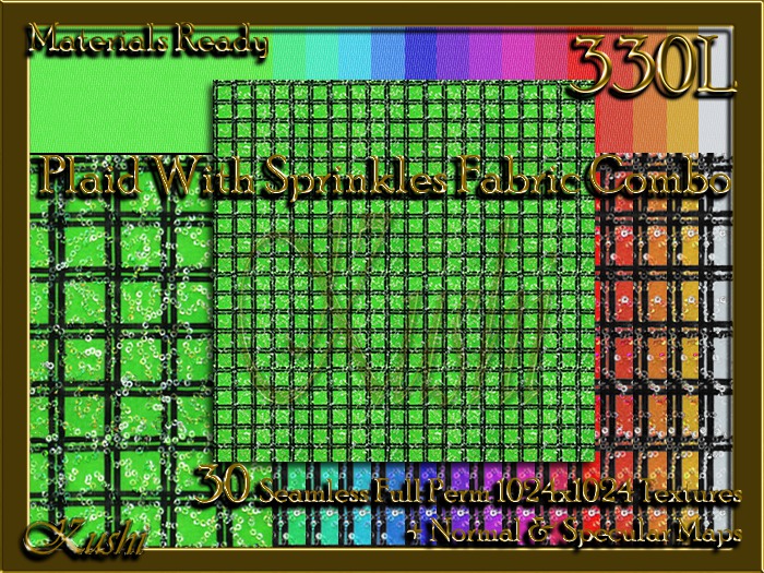 Plaid With Sprinkles Combo Fabric Seamless Textures Materials Ready Full Perms 1024x1024