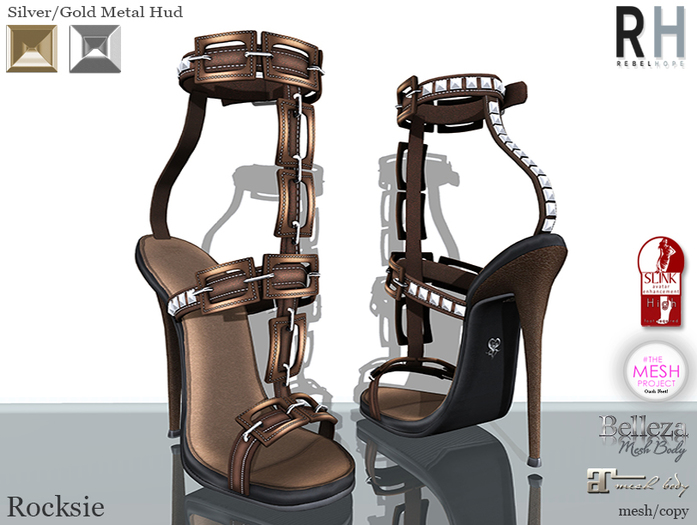 !Rebel Hope - Rocksie Mesh Heels Brown
