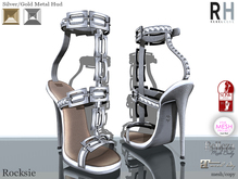 !Rebel Hope - Rocksie Mesh Heels Silver