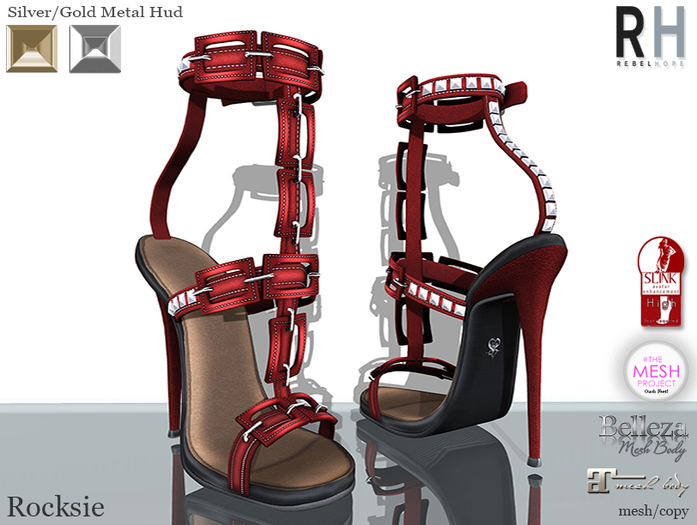 !Rebel Hope - Rocksie Mesh Heels Red