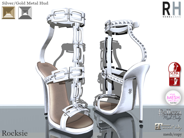 !Rebel Hope - Rocksie Mesh Heels White
