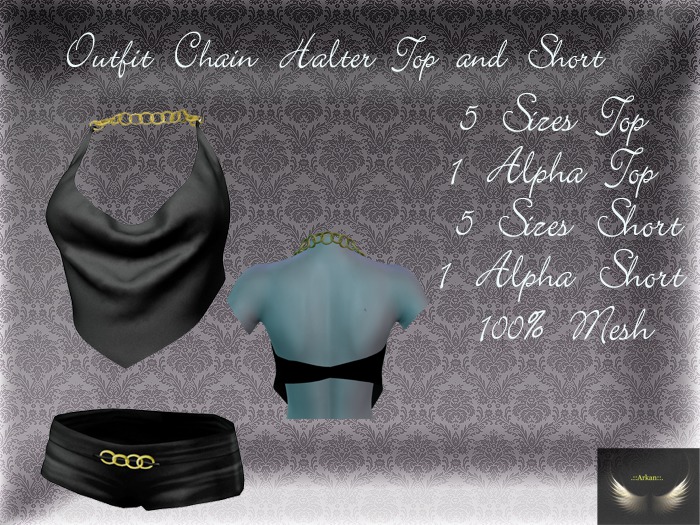 .::Arkan::. Outfit chain Halter Top and Shorts