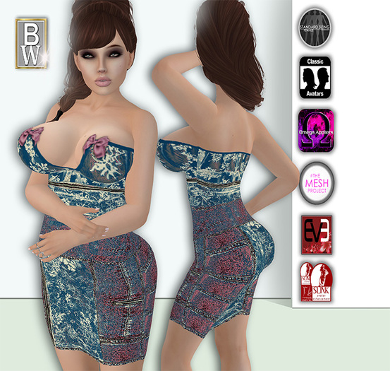 'Suus' Strapless Dress Blue