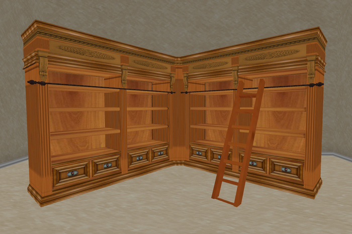 Manor Style Corner Bookcase (Partial Mesh)