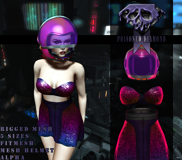 (Poisoned Diamond) Leather highwaist PURPLE
