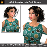 A&A Joanina Hair Dark Brown (Special Color). Classic soft-curled womens hairstyle