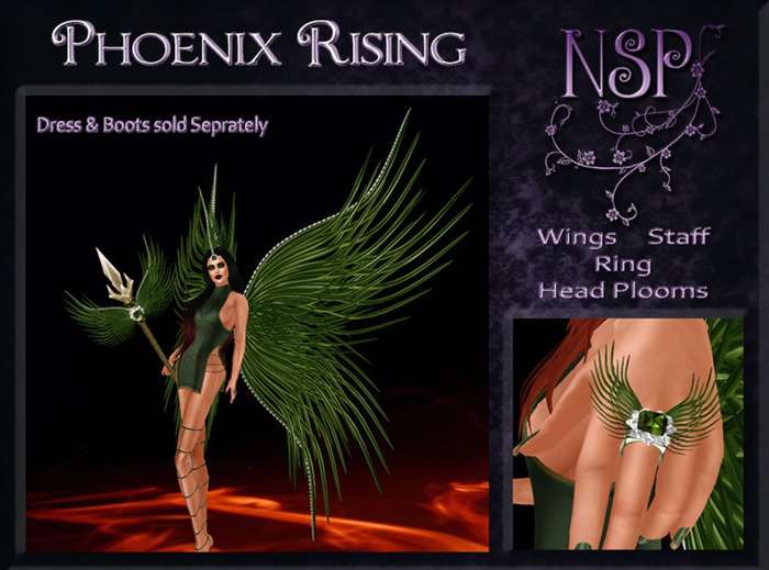 NSP Phoenix Rising (Emerald) Accessories boxed