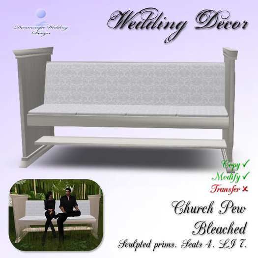 Wrought Iron Bench - Silver [LI 9]