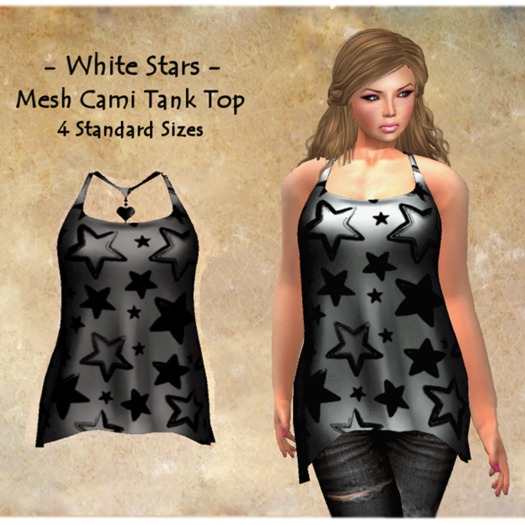 Buy: White Stars - Mesh Cami Tank Top