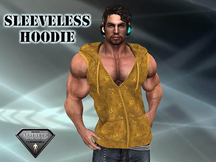 Sleeveless Hoodie Gold