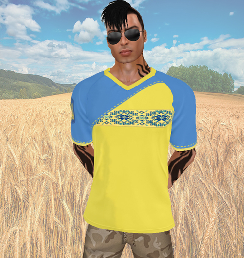 "I - love Ukraine "  Mesh T-shirt  male 