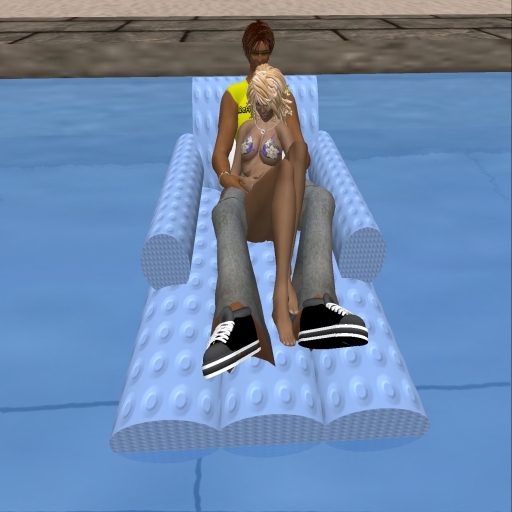 Couples Pool Lounger w/Pillow Talk Couples Anim M/T