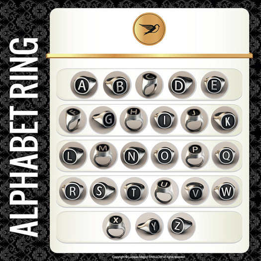 ^^Swallow Alphabet Ring/ E