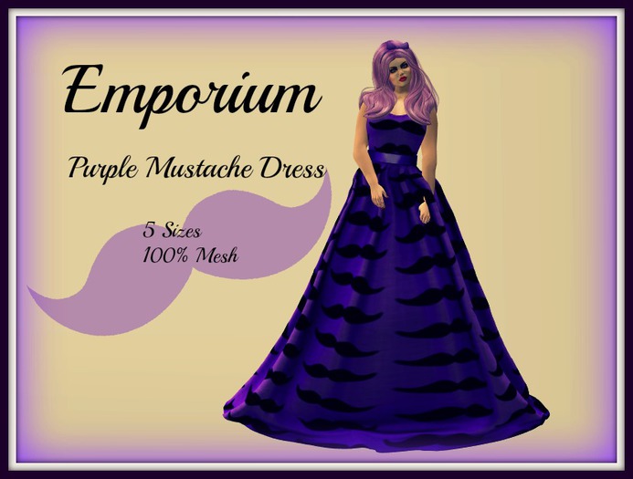 Purple Mustache Dress {Boxed}