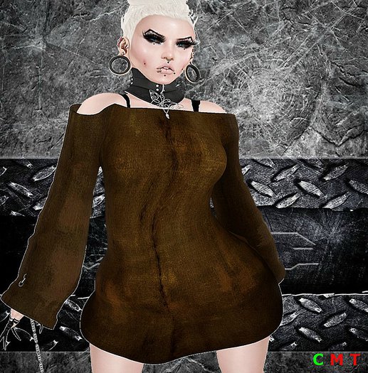 **Void Apoc Dress** Grunge Brown Cross