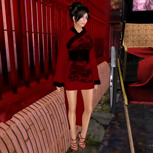 *Promo* Para's Geisha Minidress - Dark Red