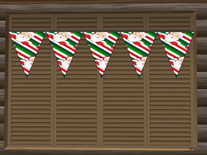 Christmas Holiday Banner - Santas in Stripes