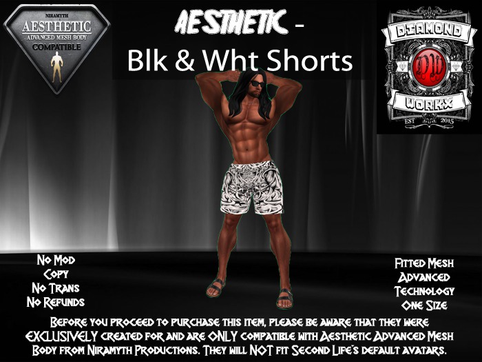 DW Sport Shorts - Blt & Wht (Boxed)