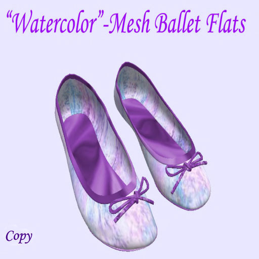 Watercolors-Mesh Ballet Flats