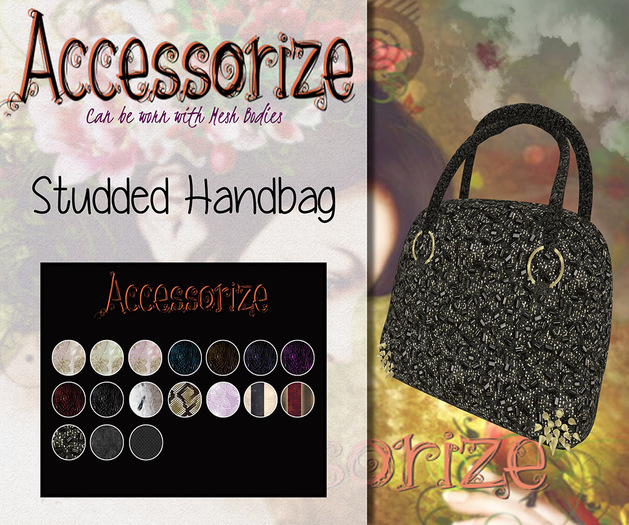 AccessoriZe Studded Handbag W/Texture HUD
