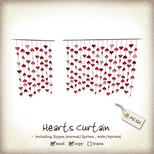 (iTuTu) Hearts Curtain