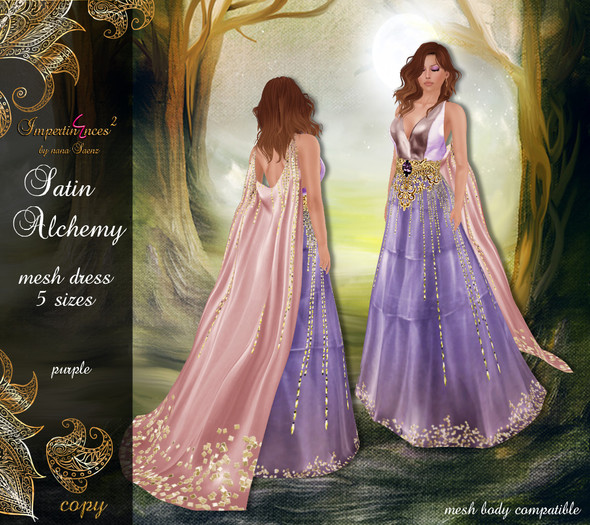 Satin Alchemy dress purple