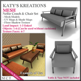 **LIMITED PROMO** FULL PERM MESH CHAIR & MESH COUCH SET - NELLIE, Lounge Chair, Retro Chair, 60's Chair, Armchair