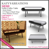 FULL PERM MESH TABLE - NELLIE, RETRO TABLE, LOUNGE TABLE, 60's TABLE, MESH COFFEE TABLE