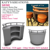 FULL PERM MESH BAR - GROOVY, RETRO LOUNGE BAR, COCKTAIL BAR, shop counter, reception desk