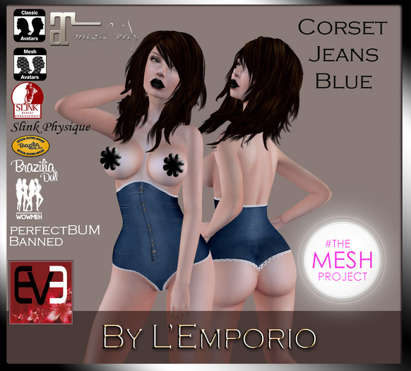 L'Emporio-Corset Blue Jeans -With Applier+TheShops.
